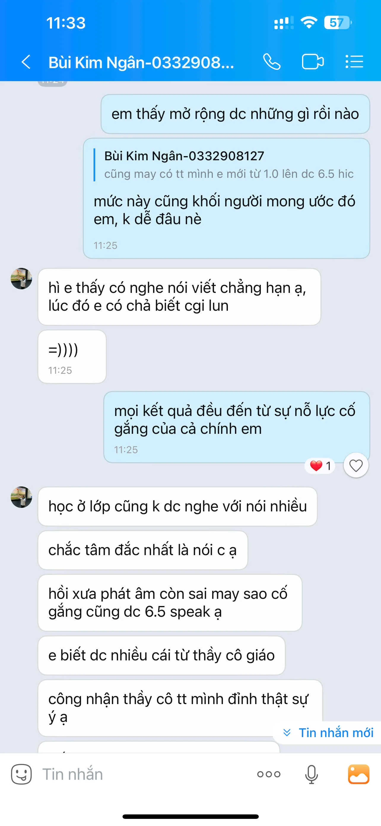 Chia sẻ học viên