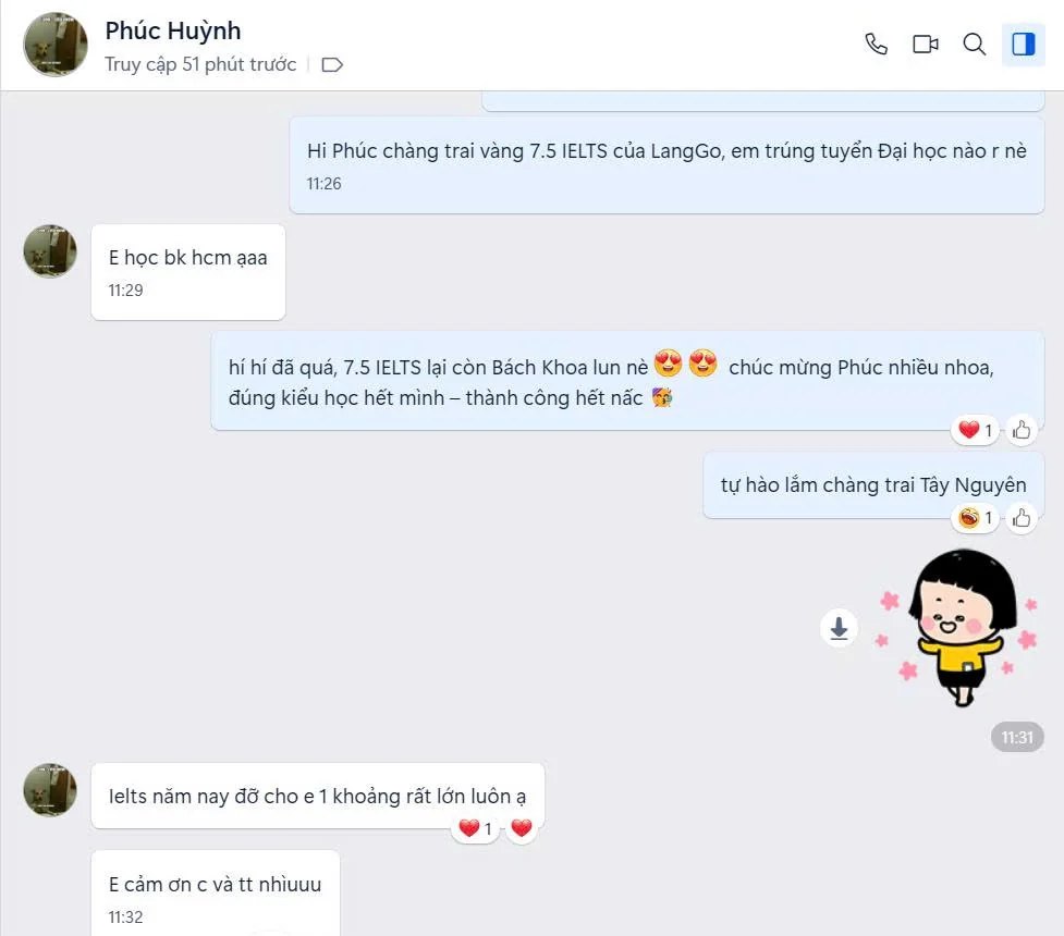 Chia sẻ học viên