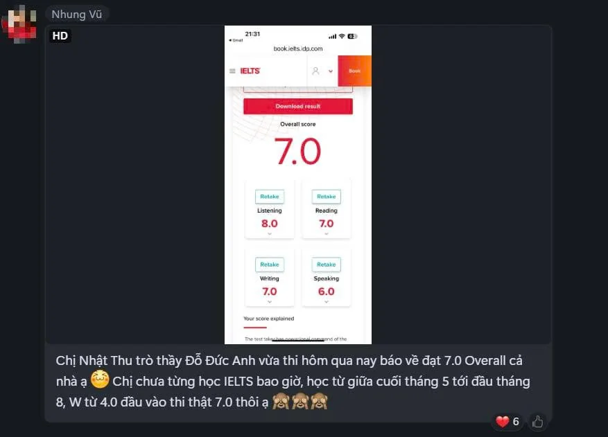 Chia sẻ học viên