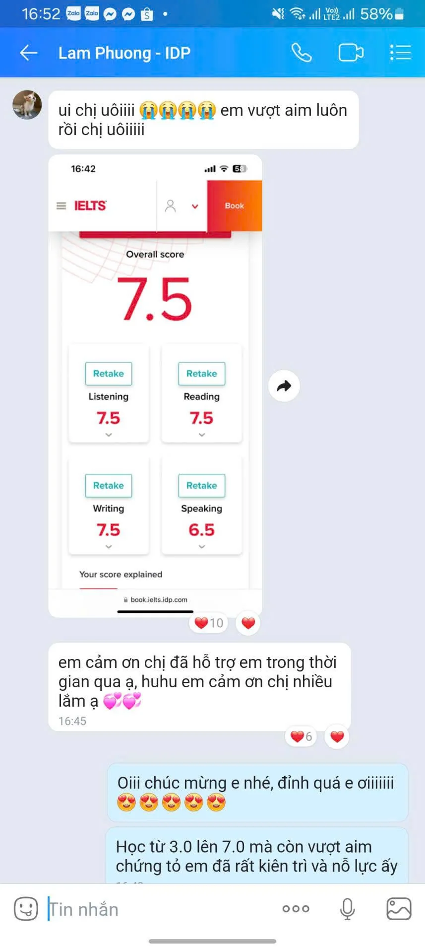 Chia sẻ học viên