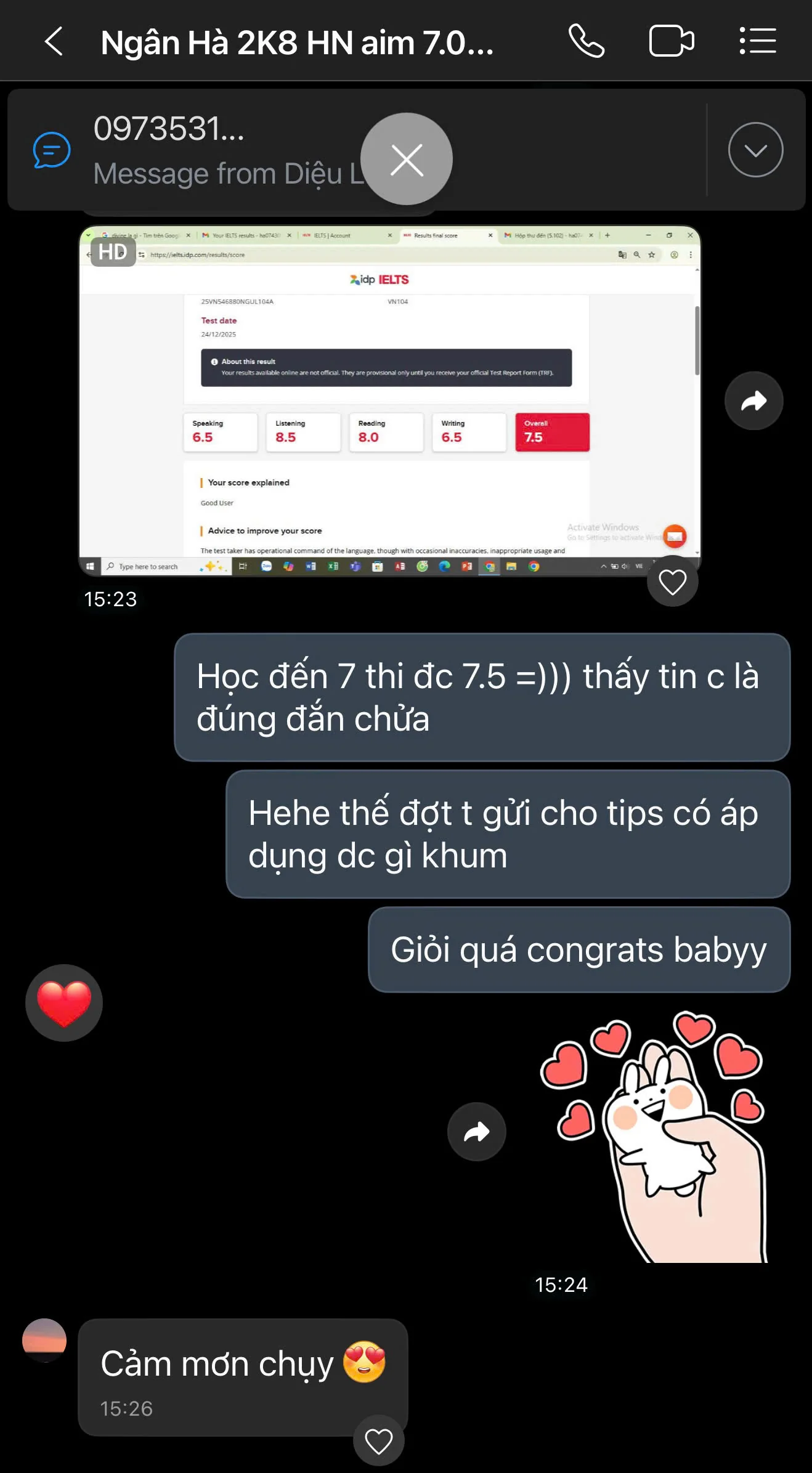 Chia sẻ học viên