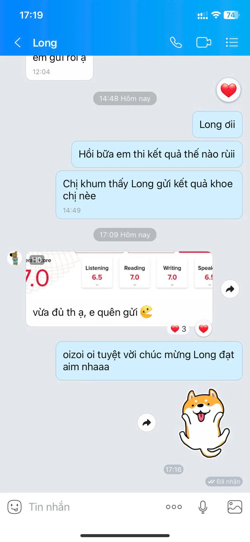 Chia sẻ học viên