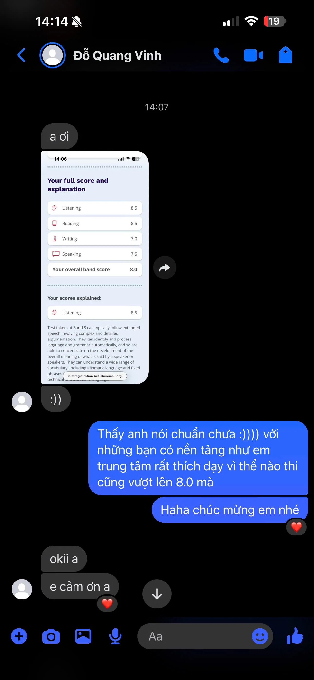 Chia sẻ học viên