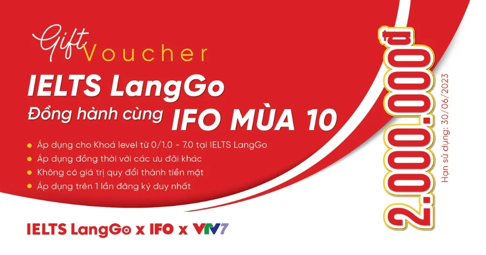 Đồng hành cùng IFO: IELTS LangGo tặng Voucher lên đến 2 triệu đồng