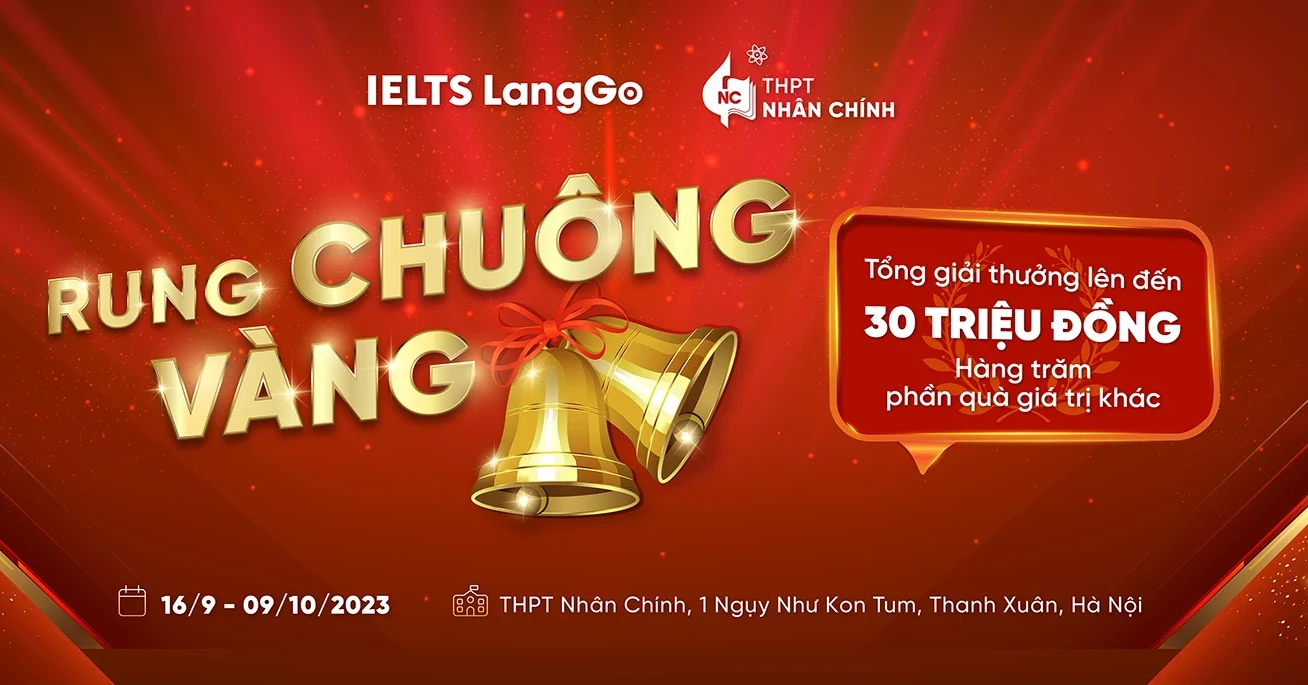 IELTS LangGo mang chương trình Rung chuông vàng tới THPT Nhân Chính