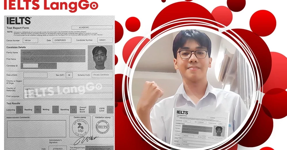 Bạn Trọng Việt - Học viên aim 7+ đạt ngay 7.5 Overall