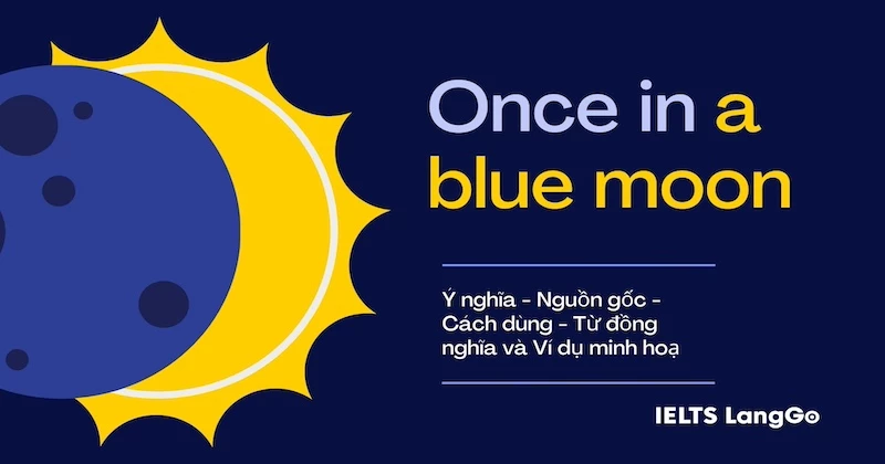 Idiom: Once in a blue moon - Ý nghĩa sâu xa, cách dùng và từ đồng nghĩa