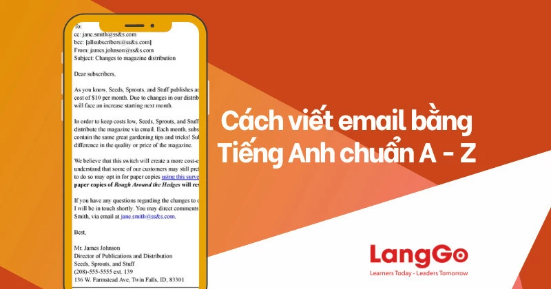 Cách viết email bằng Tiếng Anh chuyên nghiệp kèm mẫu câu chi tiết