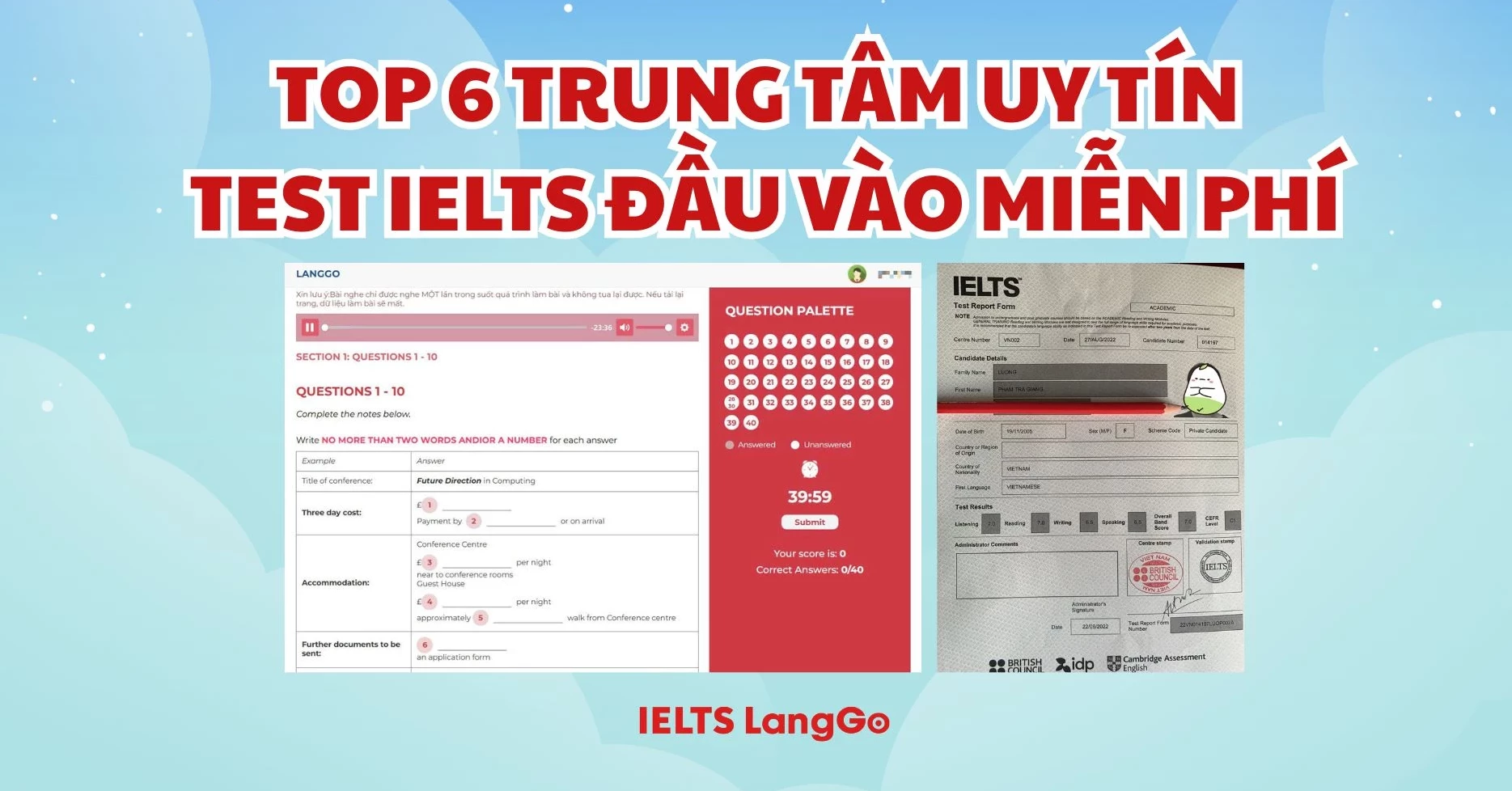 Top 6 trung tâm IELTS có test đầu vào miễn phí cập nhật mới nhất 2025