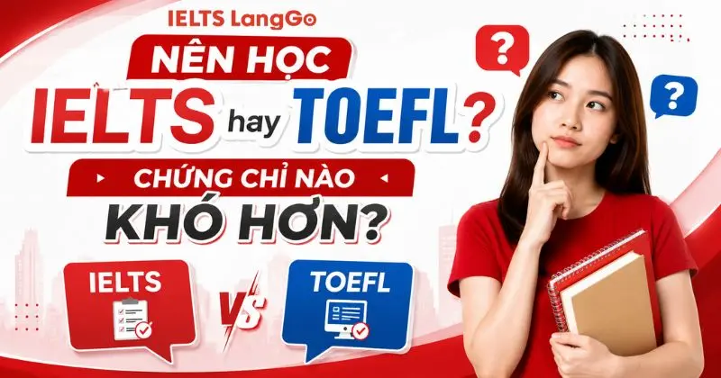 Nên học TOEFL hay IELTS? Chứng chỉ nào khó hơn?