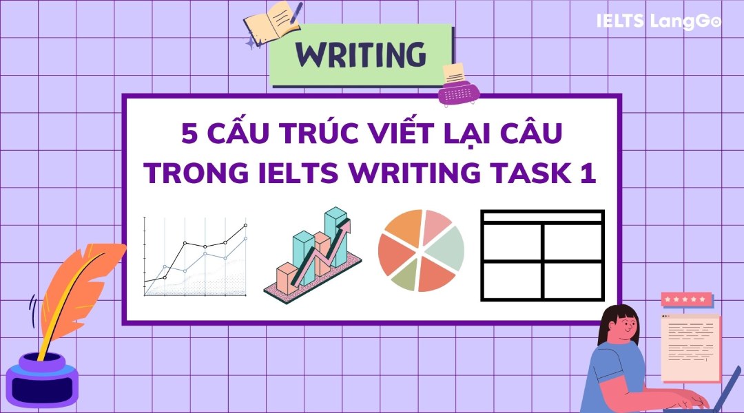 5 cấu trúc viết lại câu trong IELTS Writing Task 1 ăn trọn điểm