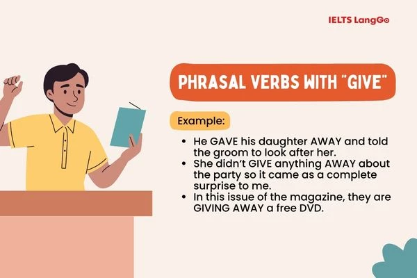 Phrasal verb with give như give away có rất nhiều cách dùng hay tùy vào ngữ cảnh