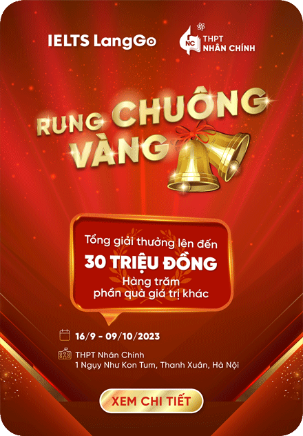 IELTS LangGo x THPT Nhân Chính Rung Chuông Vàng (Banner up)