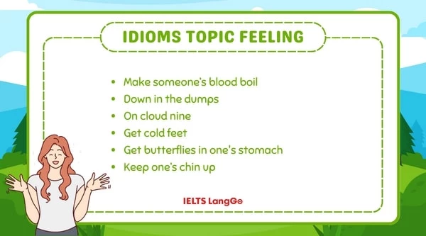 Idiom thường gặp trong đề thi THPT Quốc gia về Feeling