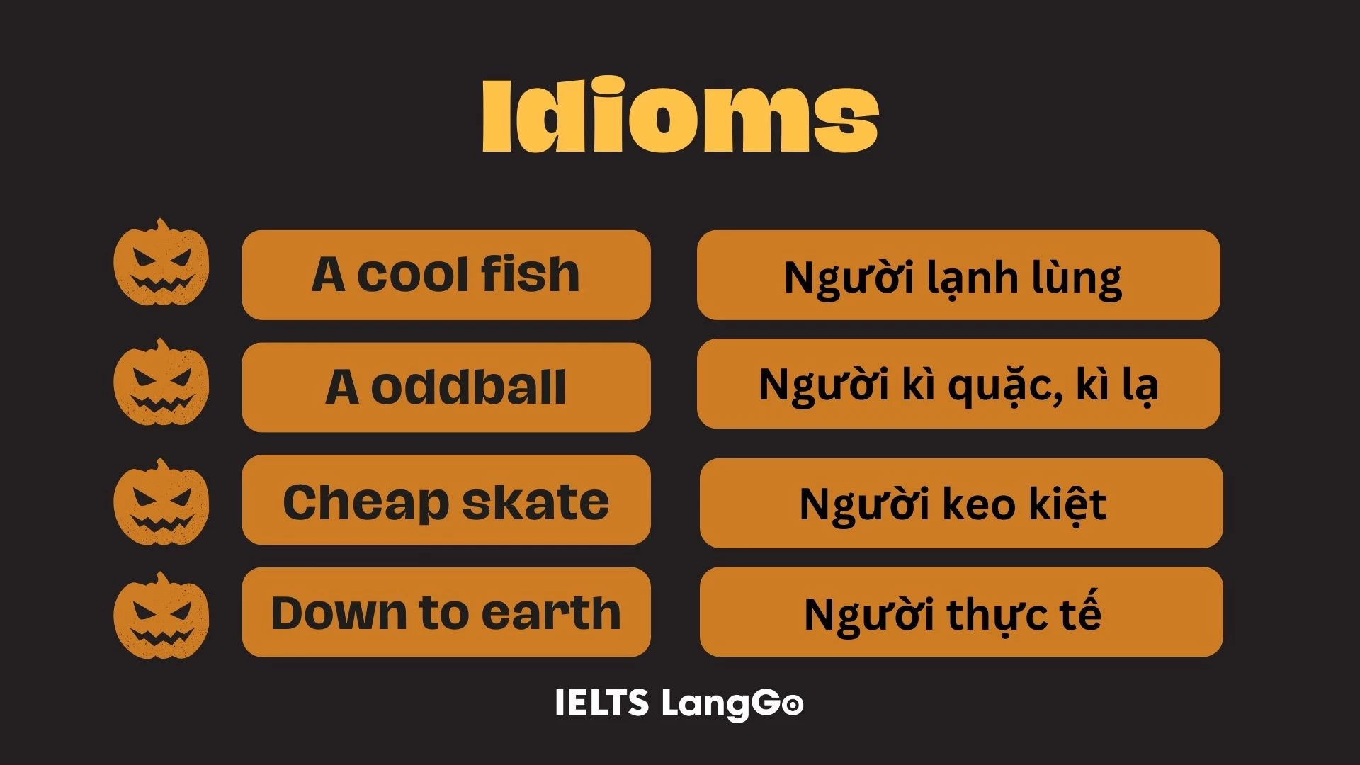 Idioms miêu tả tính cách con người phổ biến