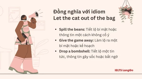 Idiom đồng nghĩa với Let the cat out of the bag