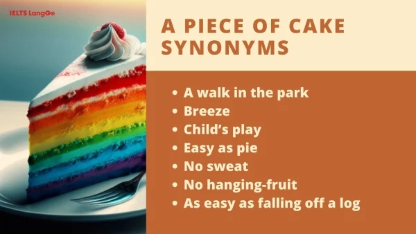 Các cụm từ đồng nghĩa với idiom A piece of cake