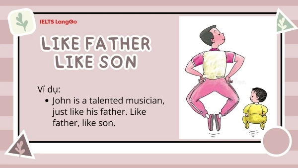 Ví dụ về thành ngữ Like father like son