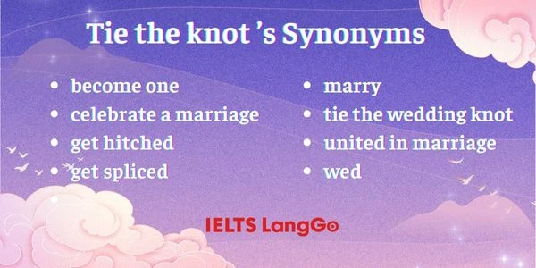 Thành ngữ Tie the knot đồng nghĩa với các cụm từ trên