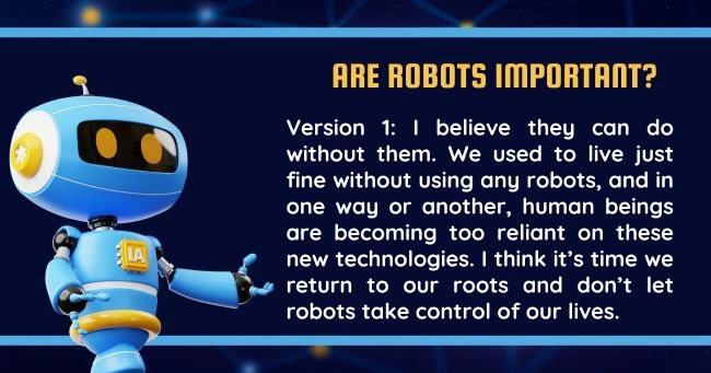 Are robots important IELTS speaking sample answers