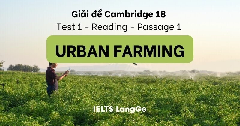 Giải đề Cambridge 18, Test 1, Reading, Passage 1: Urban farming