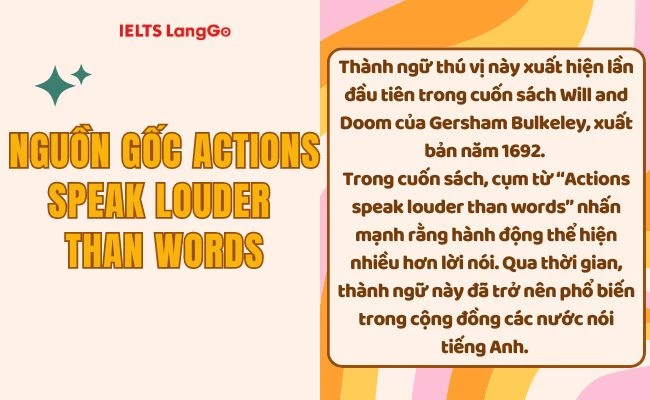 Nguồn gốc của Actions speak louder than words