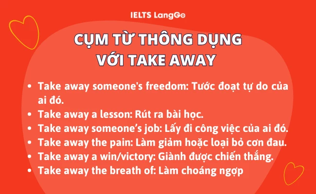 Cụm từ thông dụng với Take away