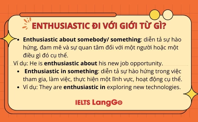 Enthusiastic đi với giới từ gì?