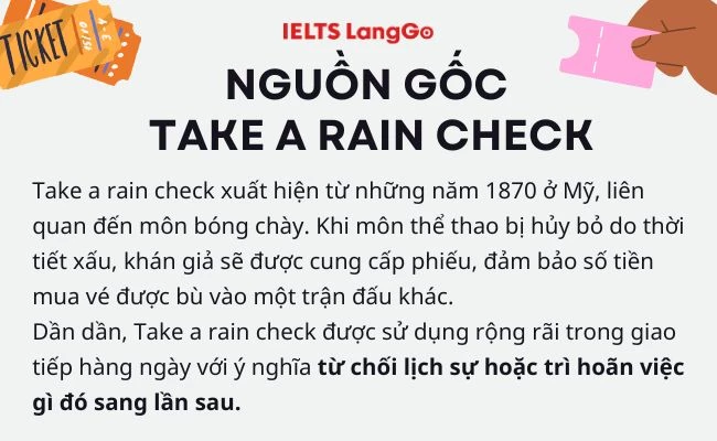 Take a rain check origin