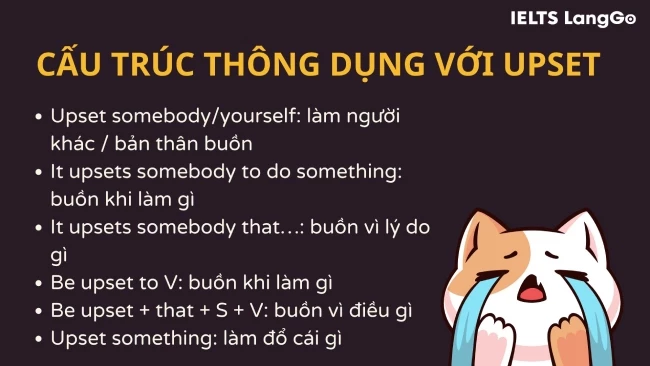 Một số cấu trúc thông dụng với Upset