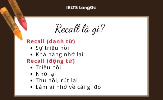 Recall nghĩa là gì