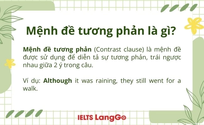 Mệnh đề tương phản trong tiếng Anh là gì?