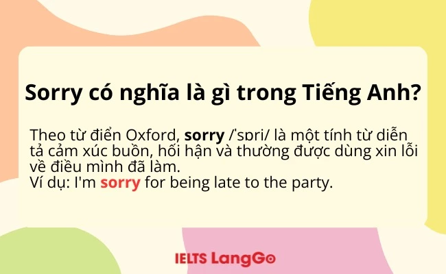 Sorry có nghĩa là gì trong Tiếng Anh?