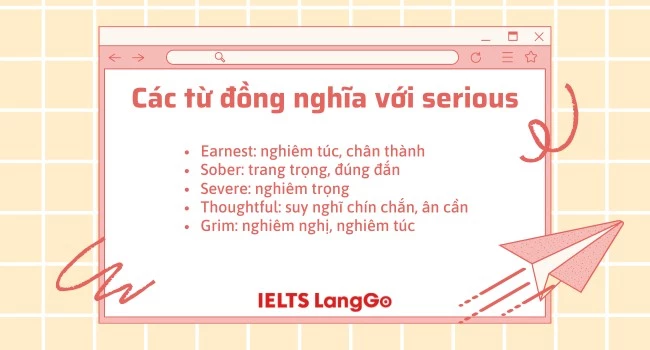 Các từ đồng nghĩa với serious