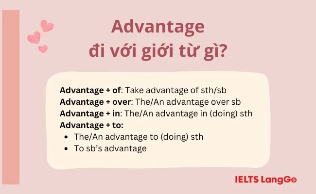 Advantage đi với giới từ gì?