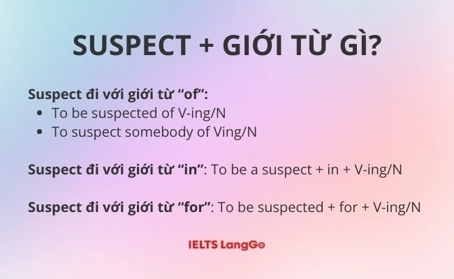 Suspect đi với giới từ gì? Cấu trúc với Suspect cần nhớ