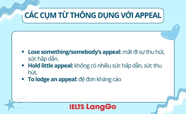 Các cụm từ thông dụng với appeal