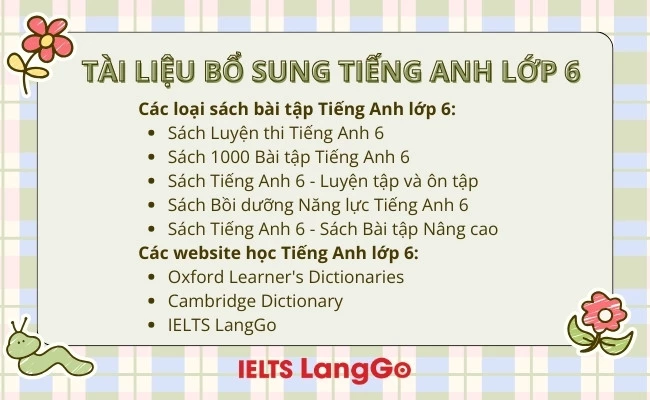 Tài liệu bổ sung về bài tập Tiếng Anh lớp 6