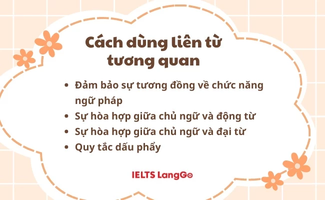 Cách sử dụng liên từ tương quan