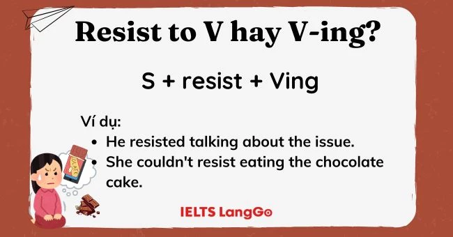 Động từ Resist đi với V-ing