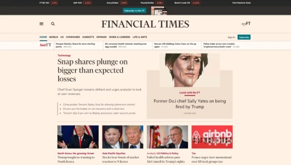 The Financial Times là web tin tức chuyên về tài chính