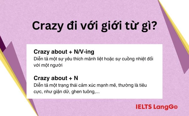 Crazy đi với giới từ gì