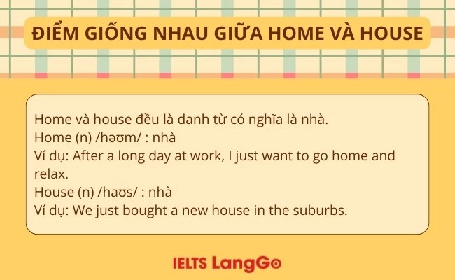 Điểm giống nhau của home và house