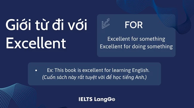 Excellent đi với giới từ For