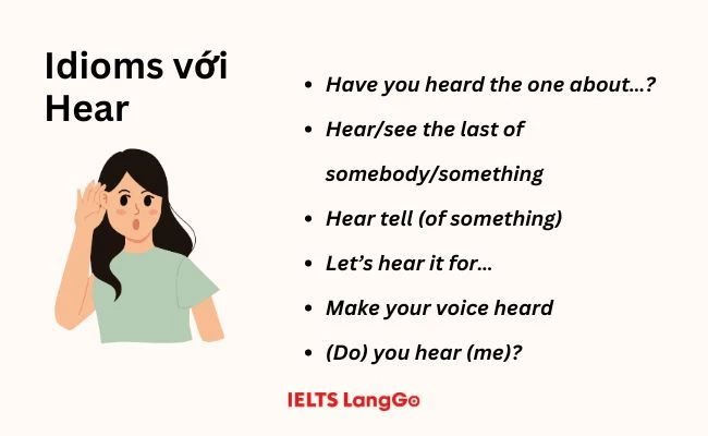 Một số idiom thông dụng với Hear trong Tiếng Anh