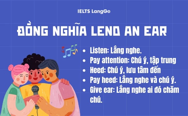 Cách diễn đạt tương tự với idiom Lend an ear