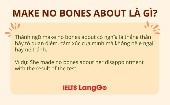 Make no bones about là gì?