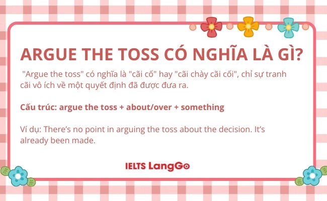 Argue the toss có nghĩa là gì?