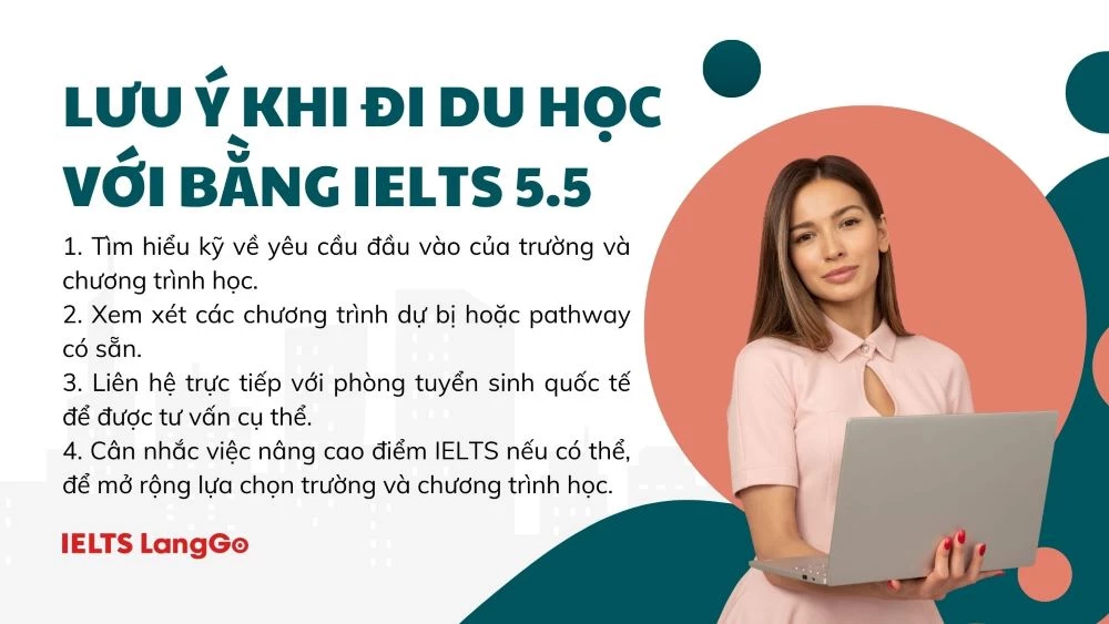 Những lưu ý khi bạn dự định đi du học bằng IELTS 5.5