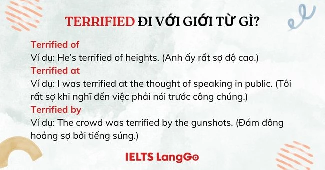 Terrified đi với giới từ gì?